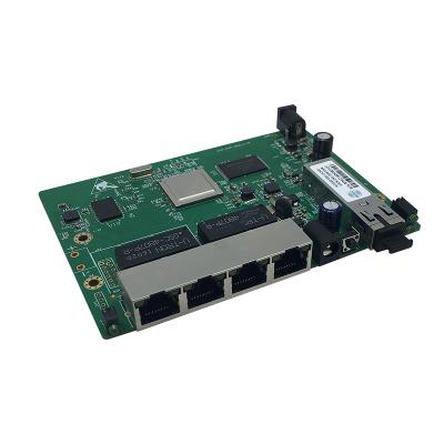 China PON Networks 4 Ports 10/100/1000Mbps GEPON ONT Fiber Optic 4GE 802.3af/at 48V Gigabit GPON ONU PCB with PoE for sale