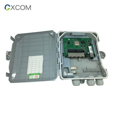 China Waterproof CCTV Surveillance Gigabit CCTV GPON Ontario 4 Port 10/100/1000Mbps 802.3af/at XPON GPON ONU With PoE for sale