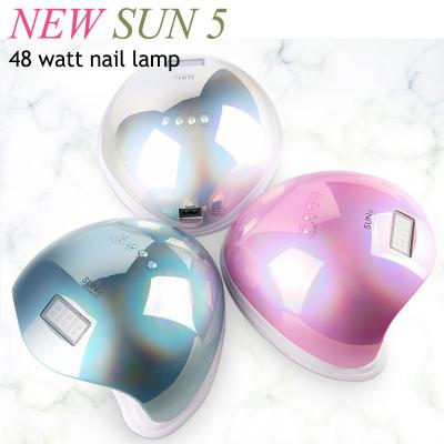 China Convinient Gel Nail Dryer Jinyi 48W SUN5 Glow Colorful Magic Gel Sensor LCD Display UV Led Nail Lamp For Gel Polish Dryer for sale