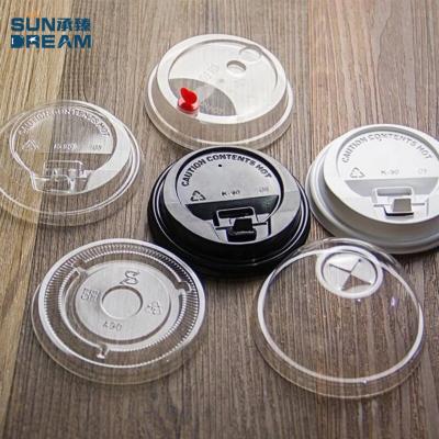 China OEM 73mm 75mm 80mm 85mm Disposable Non-refillable PLA PS PP Plastic Material 90mm Lid For Coffee Cup for sale