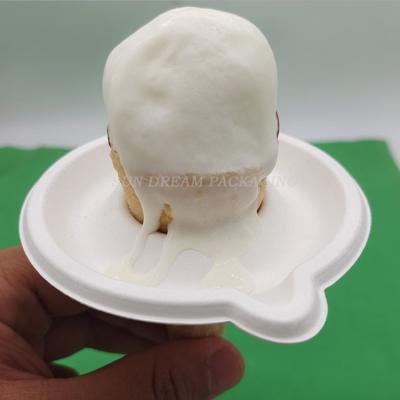 China Creative Disposable Ice Cream Holder Food Dessert Food Sugarcane Bagasse Bamboo Pulp Degradable Drinks Cup for sale