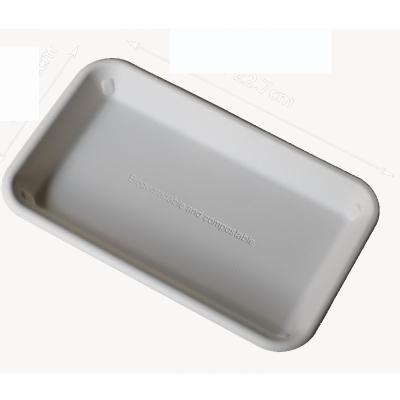 China Disposable Rectangular Degradable Food Dish Cornstarch Environmental Protection Starch Dish for sale