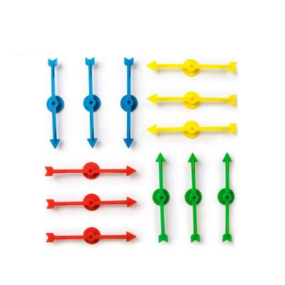 China 7.2cm Plastic Learning Favor Arrow Spinners Math Plastic Game Transparent Games Toy For Kids for sale