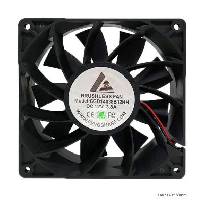 China Low Noise Hotels DC Fan 140mm 220 VAC Pwm Fan 14cm Brushless Fans Cooling 14014038 for sale