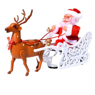 China 2020 New Christmas Decoration Music Singing Home Christmas Gifts Decoration Old Man Car Child Christmas Toy for sale