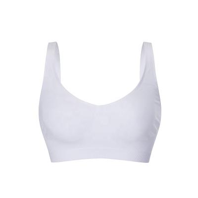 China High Quality Seamless Women's Fiber Straps Bra Wireless Teenage Bamboo Soft Wide Single Layer Antibacterial Breathable Girls Bra for sale