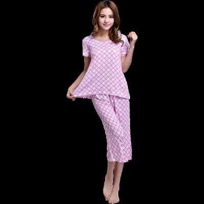 China Summer Vietnam Ladies Christmas Breathable Bamboo Pajama Sets Women's Lounge Wear Women's Sleepwear for sale