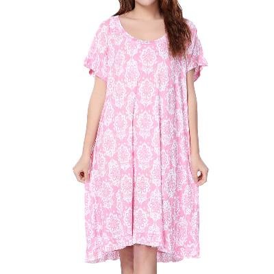 China Breathable Bamboo Cloth Women Summer Girls Sleep Dress T-shirt Night Lounge Wear Ladies Sleepwear Pajamas Pajamas Robes for sale