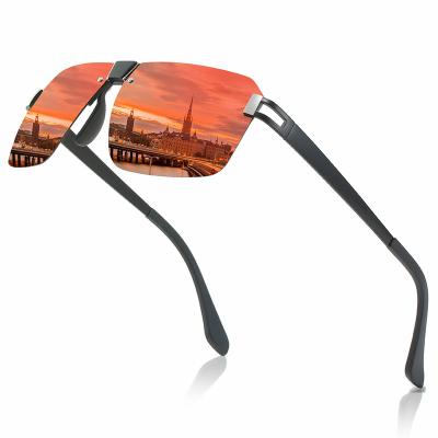 China 2022 New Arrival Sports Sunglasses Metal Frame Light Spring Hinge Polarized Sunglasses For Men's Retro Style Sport Driving Fishing Sunglasses for sale