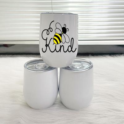 China Disposable DIY Sublimation Wine Tumbler With Sealed Lids Custom Coffee Mugs Stainless Steel Water Mug Insulated DIY Sublimation Mug for sale