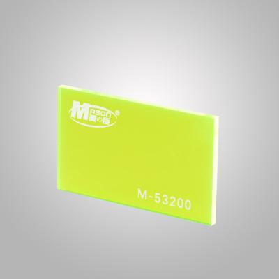 China Plexiglás cortado feito sob encomenda da folha de vidro plástica flexível fina verde fluorescente de Tansparent à venda