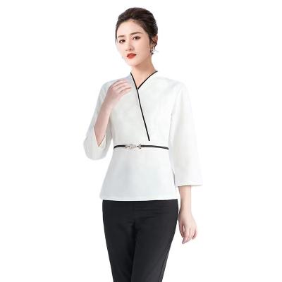 China Cotton Nurses Uniform Tops Beauty Tunic Scrubs Uniforms Tops For Women for sale