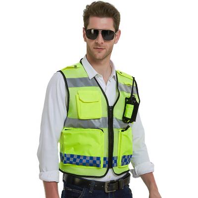 China Water Proof Road Safety Vest Emergency Safety Vest Reflective Vest With Pockets And Zipper for sale