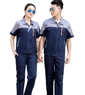 China Reflective Working Outdoor And Office Work Shorts Sleeve Summer Polyester Cotton Uniform Set for sale