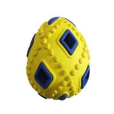 China Dogs OEM Pet Toy Rubber Egg Dog Bite Toy Tough Dog Dental Toy Hollow Egg for sale