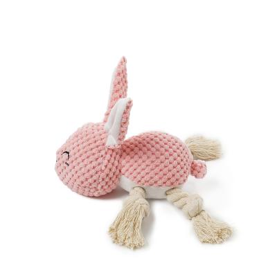 China Wholesale Dog Interactive Stuffed Toy Corduroy Material Soft Durable Plush Dogs Squeaky Chew Dog Toys Rabbit For Dog for sale