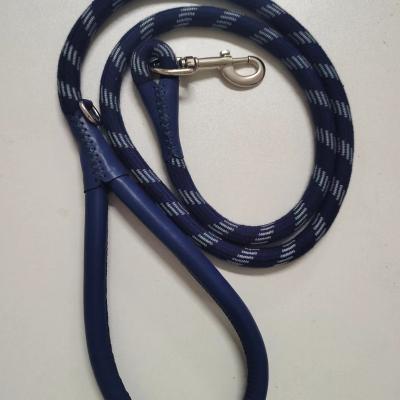 China NEW SPARE 2022 Premium Quality Dog Rope Leads 12mm Rope Dog Leash With Leather Handle For Medium Small Dog for sale