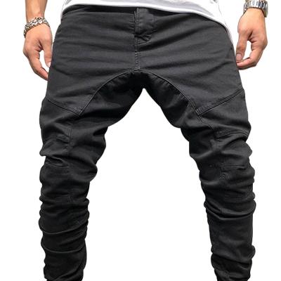 China New Autumn Men's Mid Waist Mens Breathable Hip Hop Side Zipper Pants Pants Woven Fabric Casual Plain Dyed Drawstring Pants For Man for sale