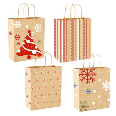 China Disposable Custom Printed Custom Paper Bags Christmas Decoration Wrapping Paper Bag Shopping Paper Bags for sale