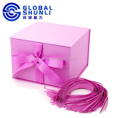 China Reused Custom Announcement Box Materials Logo Cardboard Cartons Shipping Mailer Custom Holographic Box Pink Custom Announcement Boxes for sale