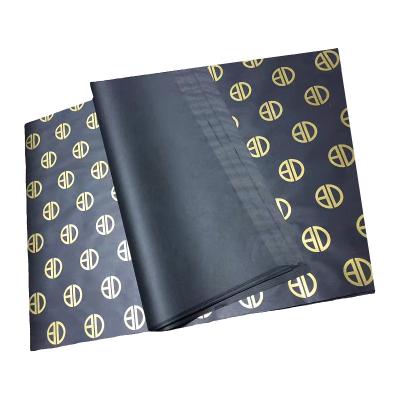 China Black Recycled Materials 17g Tissue Paper Sheets Printed Tissue Paper Wrapping Gift Tissue Customized Wrapping Paper for sale