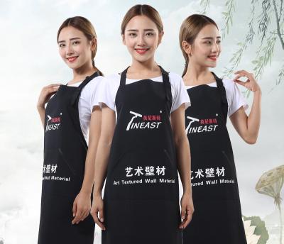 China Recyclable Promotional Black Aprons For Man Logo Custom Printed Anti-fouling Adjustable Paint Aprons for sale