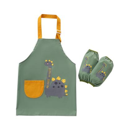 China Durable Children Waterproof And Oil-proof Custom Cute Painting Cartoon Apron Anti-dirty Aprons for sale