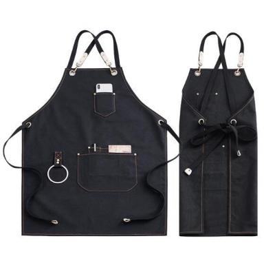 China European Canvas American Style Cooking Aprons Customized High Quality Waterproof Aprons for sale