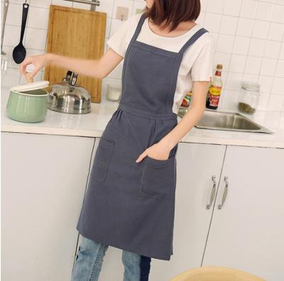 China European Wholesale Shop OEM Multi-use Cotton Hemp Canvas Fabric Anti Fouling Working Apron for sale