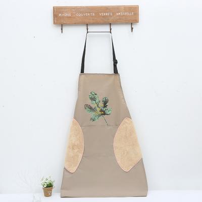 China Wholesale Cheap Japaness PVC Waterproof Cooking Apron With Hand Wiping Parts For Women And Man for sale