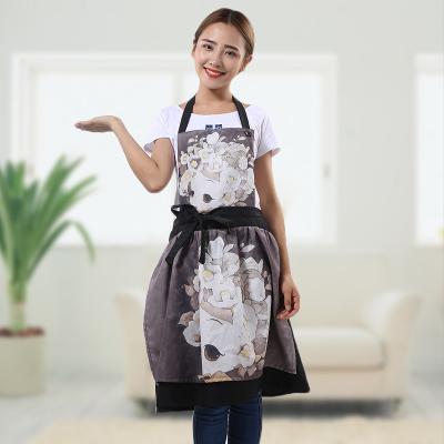 China 2021 Japanese Style Newest Logo Apron Promotion Bib Cotton Cute Adult Aprons Custom Made Hemp Cloth Apron For Women for sale