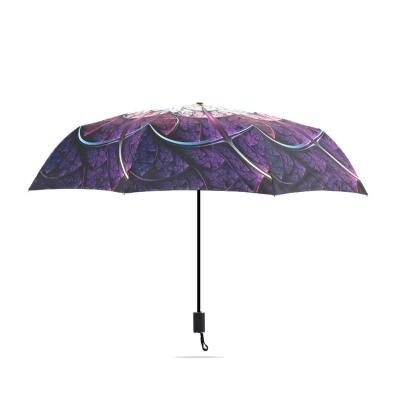 China High Quality Custom Flower Printed Full Automatic Folding Umbrella For Women Sun Rain Umbrella for sale