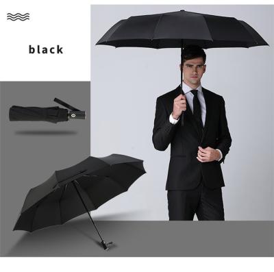 China Modern Automatic Triple Folding Fiberglass Rainy And Sunshade Umbrella For Men's Gift With Box for sale