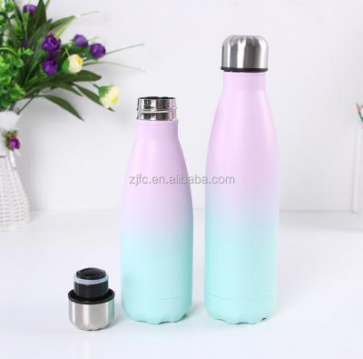 China Sustainable Single Vacuum Insulated Cola Bottle Stainless Steel Water Bottle With Changing Color for sale