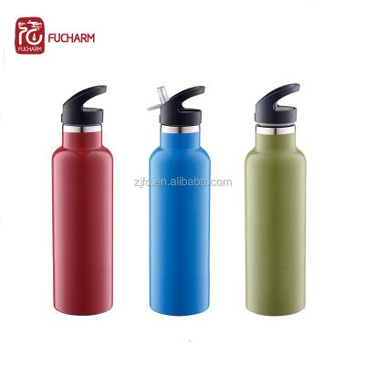 China Sustainable Bulk Items 750ml Double Wall 304 Stainless Steel Vacuum Sport Water Bottle With Straw for sale