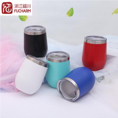 China Double Wall Egg Shape Stainless Steel Wine Tumbler Insulated Water Cup 14oz Stocked Tumbler Cups for sale