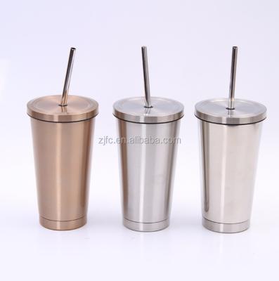 China Zhejiang yongkang sustainable stainless steel cooper water bottle vacuum insulated tumbler with straw for sale