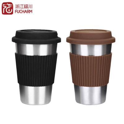 China Stocked Silicone BPA Free Clear Clear Insulated Coffee Vacuum Stainless Steel Wine Tea Tumbler for sale