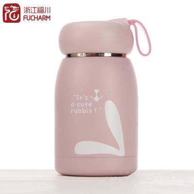 China Mini Cute Rabbit Water Bottle Thermos Metal Baby Milk Bottle Stocked Warmer for sale