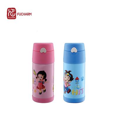 China Small Sustainable Cute Colorful Stainless Steel Vacuum Baby Bottle With Straw for sale