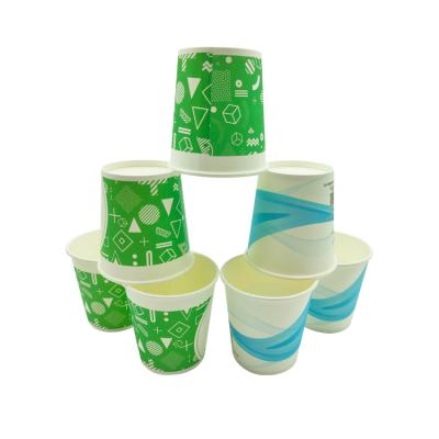 China Disposale Customized Logo Hold Way Paper Cup Single Wall Beverage Cup With Customized Logo for sale