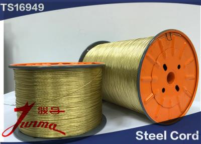 China Brass Coated Tire Steel Wire / Steel Tyre Cord 3/8+13*0.22W HT 1.56mm Dia for sale