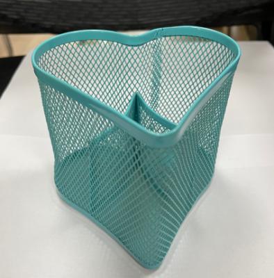 China Metal Mesh Desktop Pen Holder Organizer Iron Round Pen Holder Pencil Storage Container for Home Office Supplies for sale