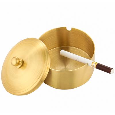 China Morden hot sale pure copper ashtray with cover for bedroom for sale