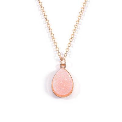 China Reference Picture Charm Drop Shape Stone Pendants For Women Crystal Necklace Fashion Jewelry for sale