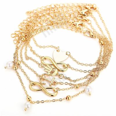 China Reference Picture Bracelets For Women Foot Jewelry Gold Color Anklet Chainladies Anklets for sale