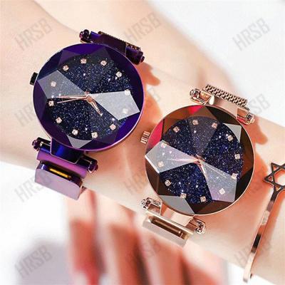 China Fashionable Magnetic Starry Sky Clock Ladies Luxury Watches Shape Diamond Quartz Wrist Watch Lady Watch for sale