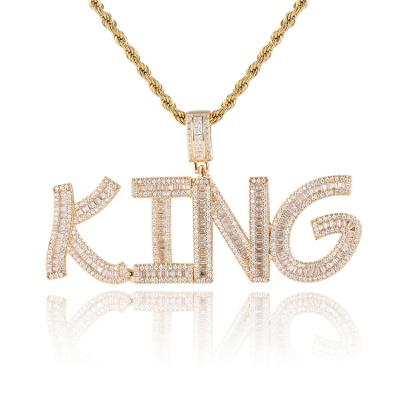 China Hiphop Customized Hip Hop Name Necklace Iced Out Diamond Letters Custom Tennis Chain Necklace For Men And Women for sale