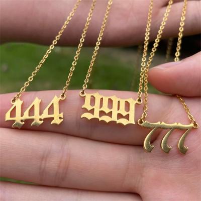 China TRENDY 18k Gold Plated Angel Number Pendant Necklace 925 Sterling Silver Dainty Personalized Letters Fine Necklaces Women Jewelry for sale