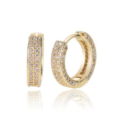 China FASHIONABLE Hot Sale 18k Gold Plated Shiny CZ Crystal Hoop Earrings Rhinestone Hoop Earrings For Women for sale